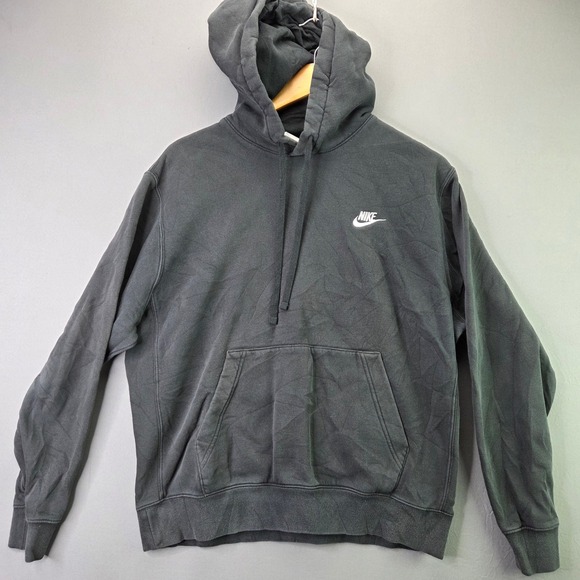 Nike Other - Nike Hoodie Mens Medium Black Sportswear Club Fleece Pullover Embroidered Logo
